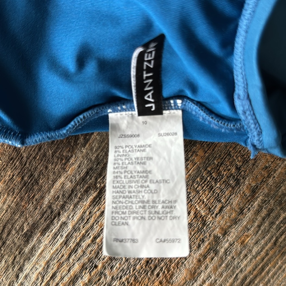 Jantzen One-Piece V-Neck Swimsuit NWOT Size 10 Moroccan Blue - Picture 5 of 12